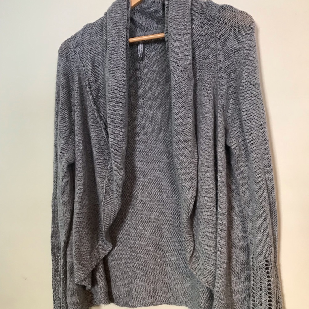 Hanna Andersson Gray Open Front Cardigan XL